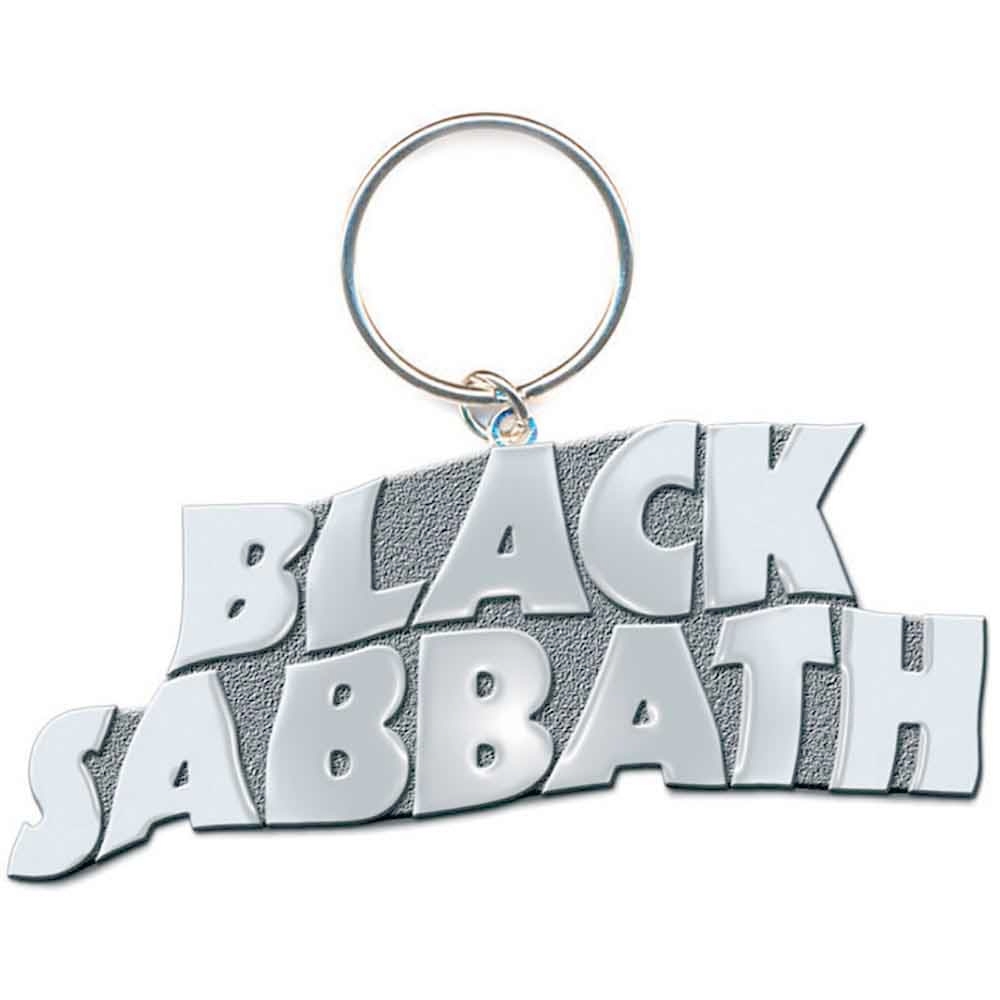Black Sabbath - Wavy Logo Bordered Schlüsselring - Silberfarben